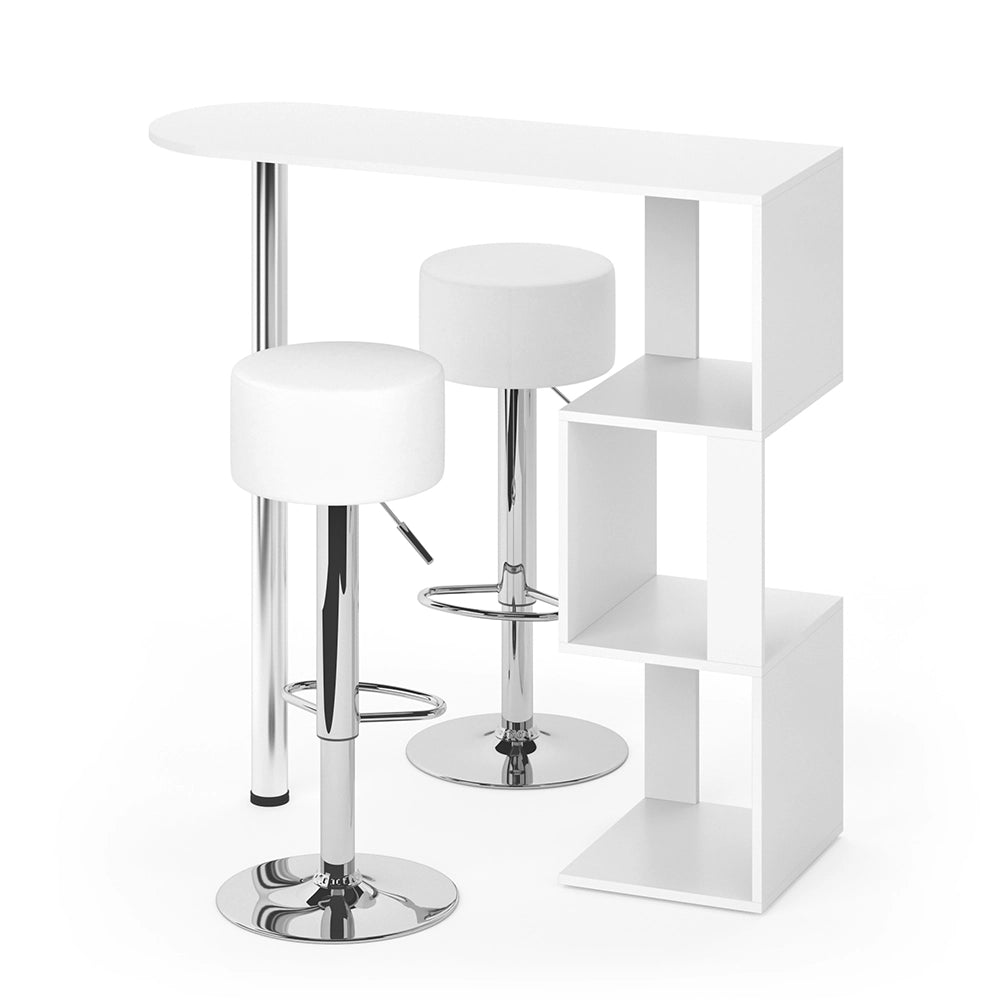 Vicco Set di tavoli da bar Bianco 113 x 39.8 cm con 2 sgabelli da bar