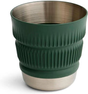 Tazza da campeggio in acciaio inossidabile pieghevole - 16 oz con corona di lauro verde