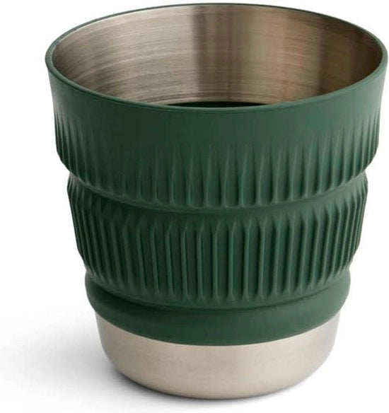 Tazza da campeggio in acciaio inossidabile pieghevole - 16 oz con corona di lauro verde