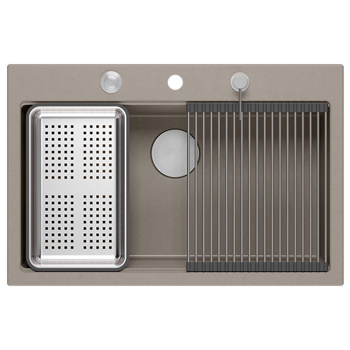 Lavello In Granito Marc 110 Workstation Beige Acciaio