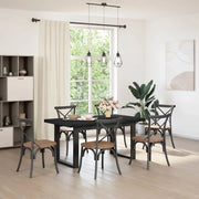Tavolo da pranzo NOAIN 160 cm Legno Massello di Pino Nero