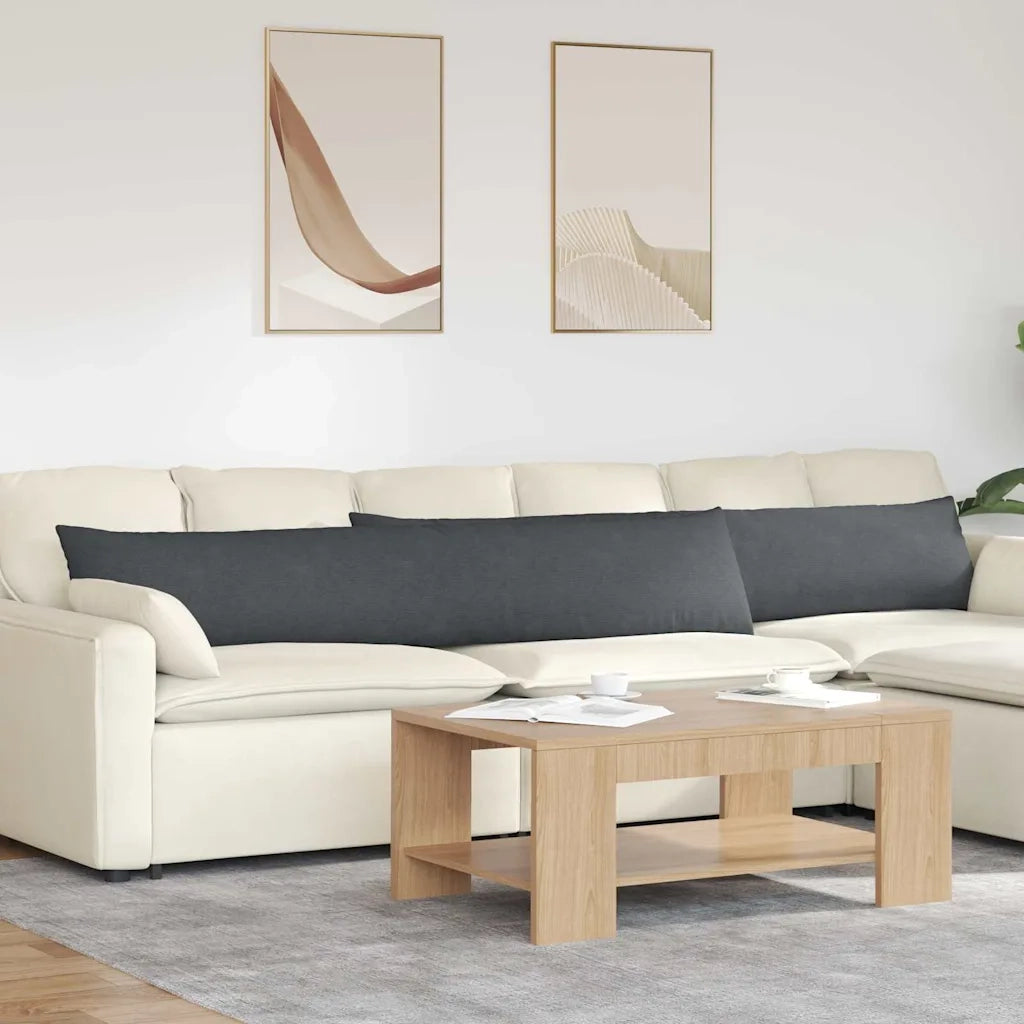 Cuscini da Divano 2 pcs Grigio scuro 200 x 40 cm