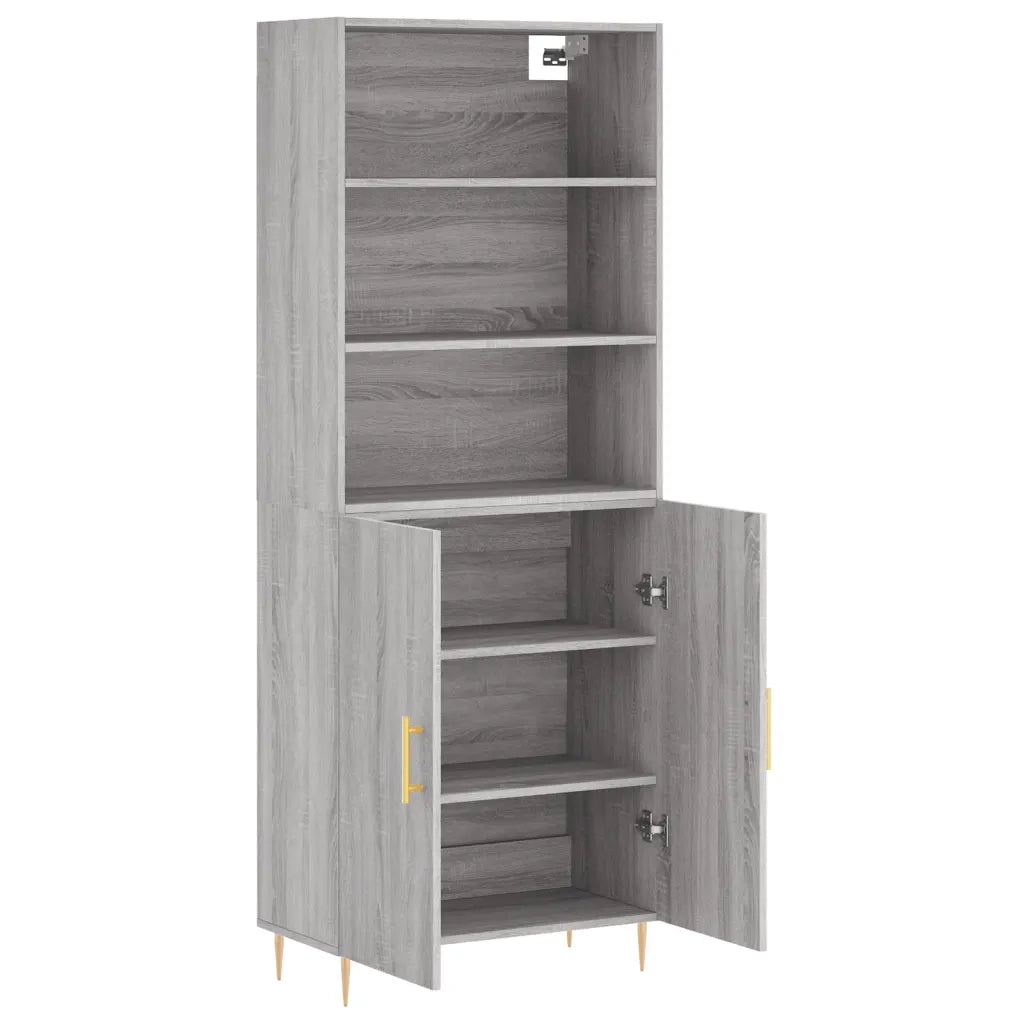 Credenza Grigio Sonoma 69,5x34x180 cm in Legno Multistrato 3189243