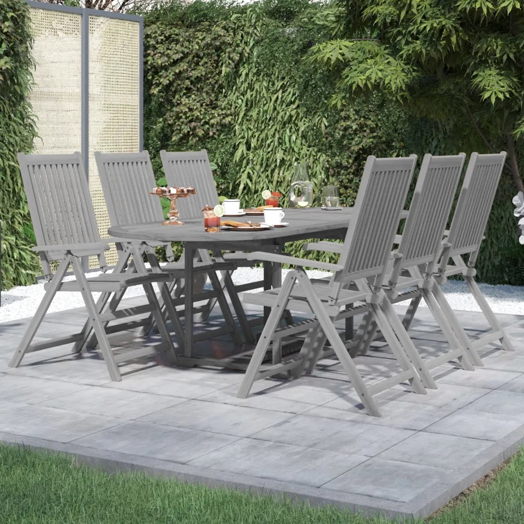 Set da Pranzo per Giardino 7 pz in Legno Massello di Acacia 3079649