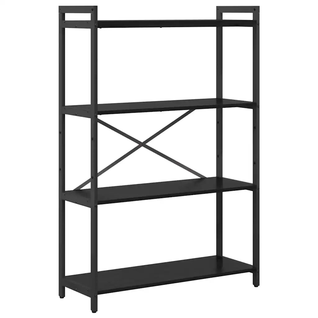 vidaXL Libreria Rovere nero 80 x 30 x 118 cm Legno multistrato