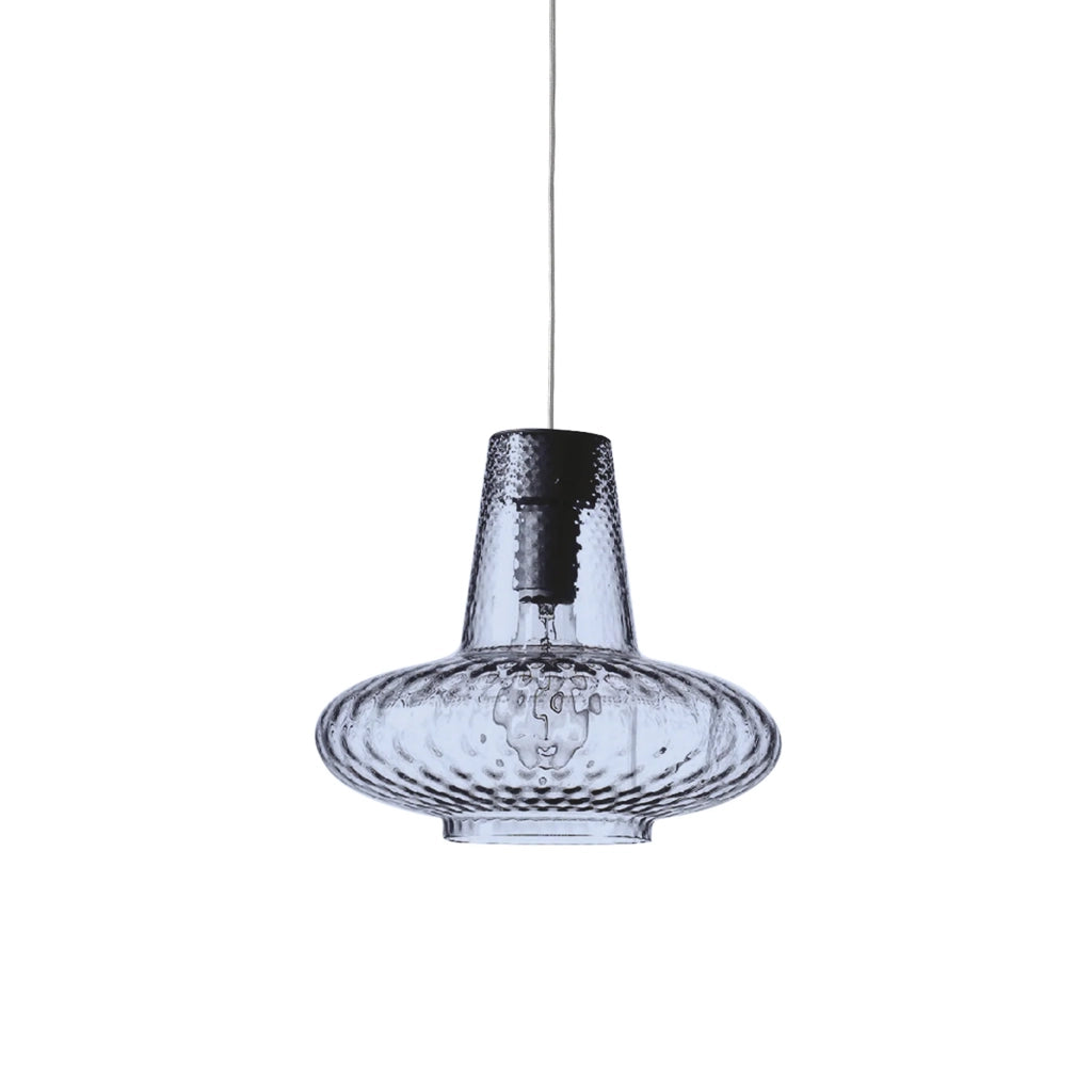 Giulietta sospensione ø.320x3150mm. 1xe27 70w hs-ip20-ver.grigio, vtr.bluino