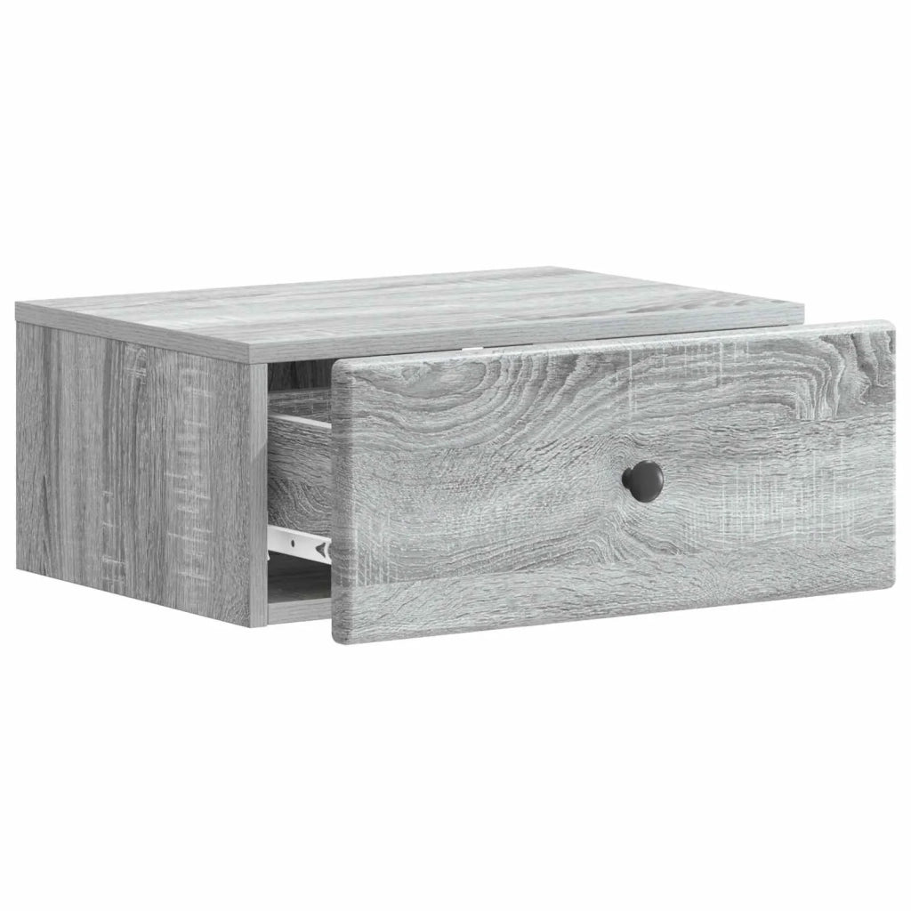 Mobiletto da notte a muro Grigio Sonoma 49 x 34,5 x 20 cm 899137