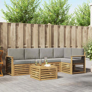 Set di divani da esterno 6 pcs Bianco e Grigio Chiaro