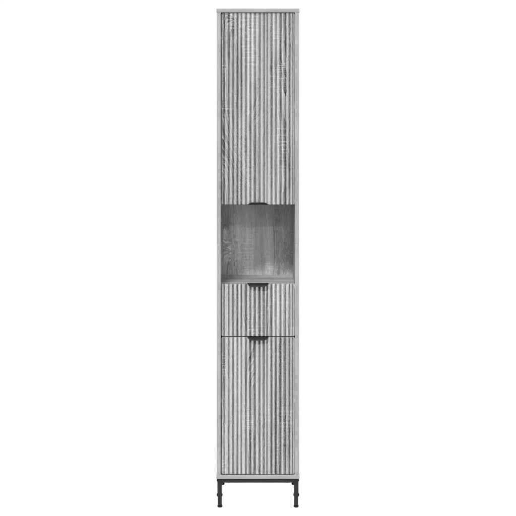 Mobile da Bagno con cassetto Grigio Sonoma 31,5 x 33 x 190 cm 883410