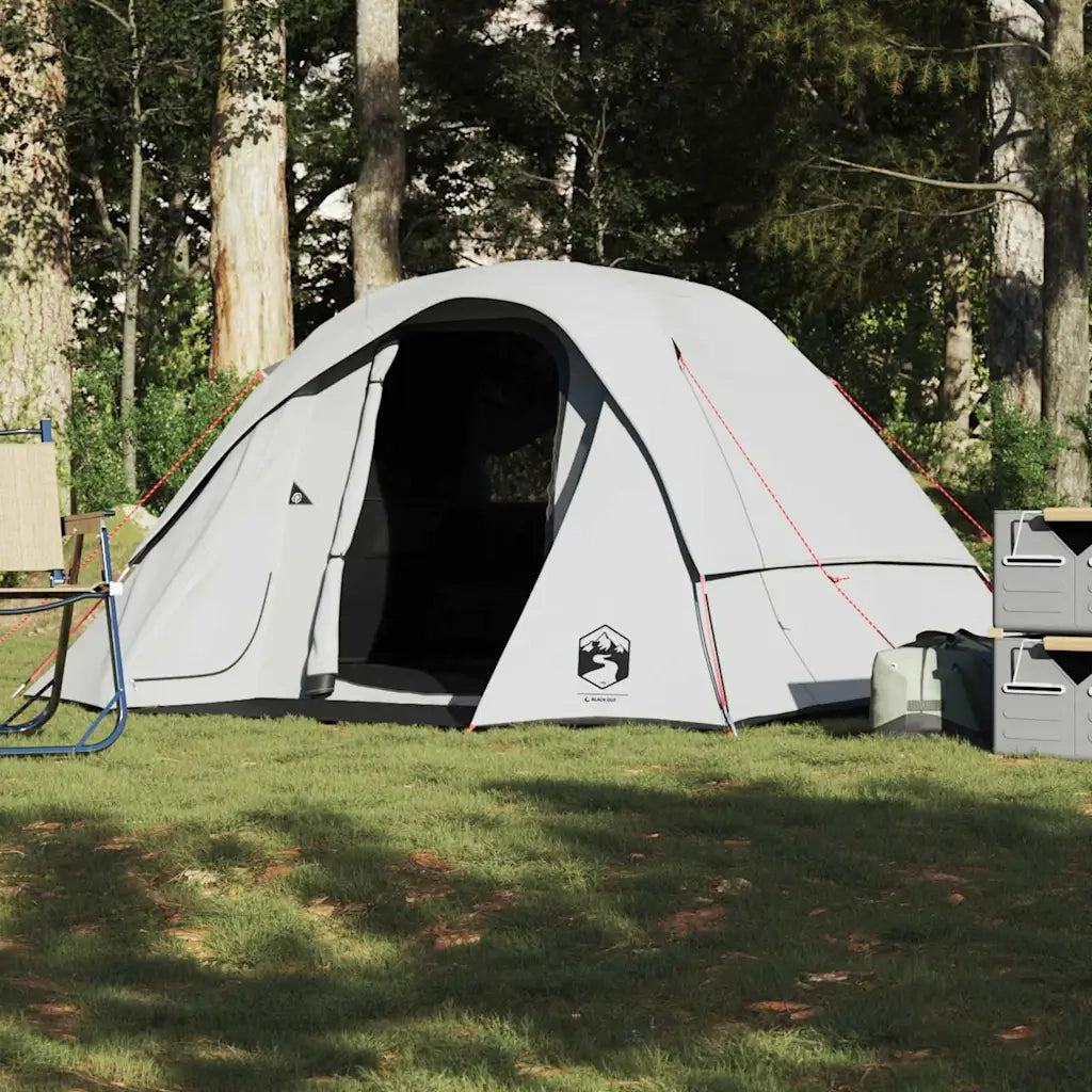 Tenda Familiare Cabina 6 Persone Bianca Tessuto Impermeabile 4009565