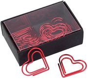 Clip per carta a forma di cuore - 12 pezzi - Acciaio inossidabile - Materiale per ufficio - Etichette trasparenti per cartelle - Scatola trasparente
