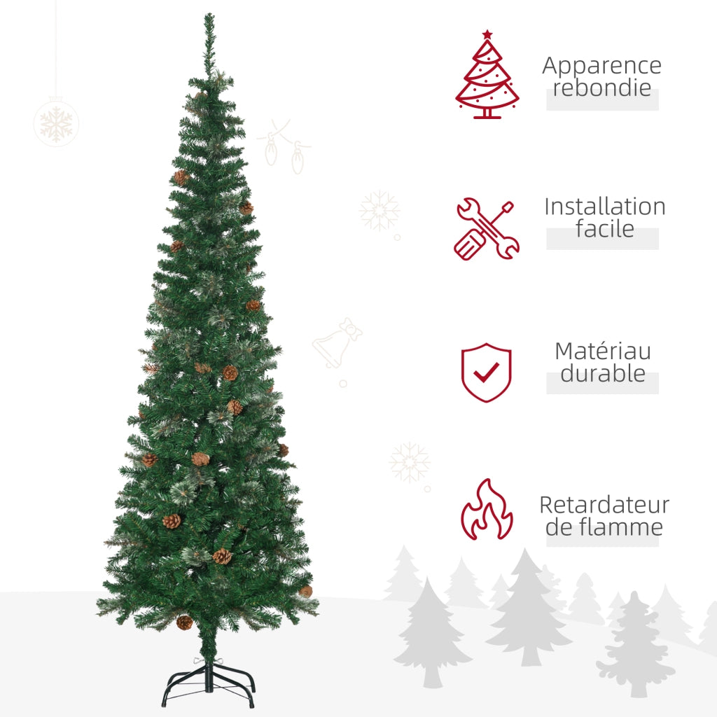 Albero di Natale artificiale ¨C zephmum ¨C 195 cm verde con 556 rami e 27 pigne