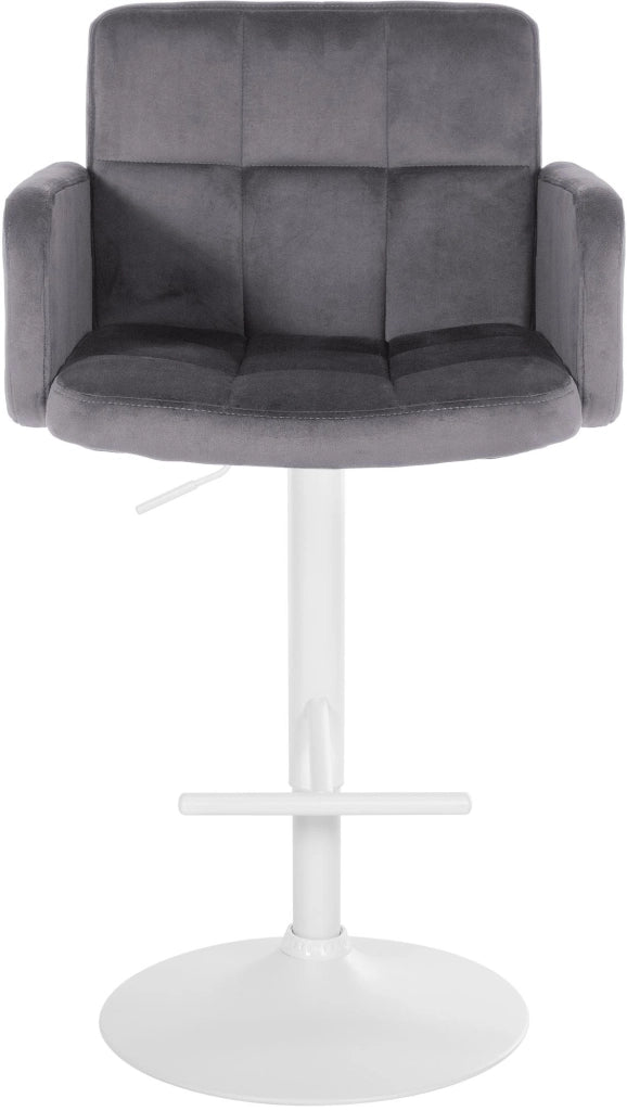 Set di 2 sgabelli da bar Los Angeles in velluto grigio scuro,bianco
