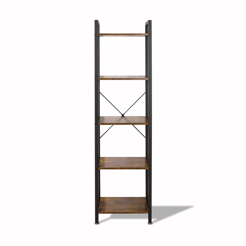 Wabi - Libreria scaffale a 5 ripiani in stile industriale, 40x30xH154 cm