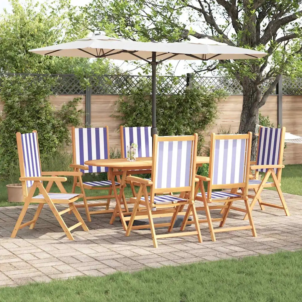 Set da Pranzo per Giardino 7 pcs Blu e Bianco