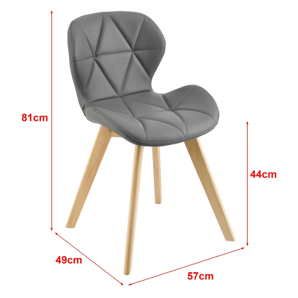 Set di 6 sedie da pranzo in similpelle 81 x 57 x 49 cm grigio 03_0006792