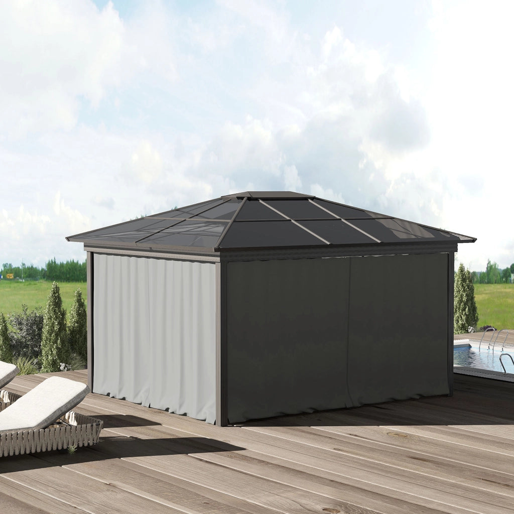 Pavillon da giardino 4 paroi ¨C zephmum ¨C grigio chiaro 300x300 cm