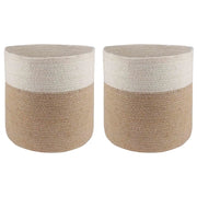 Set di Vasi per Piante 2 pcs Naturale e Bianco Ø 28 x 28 cm 42012247