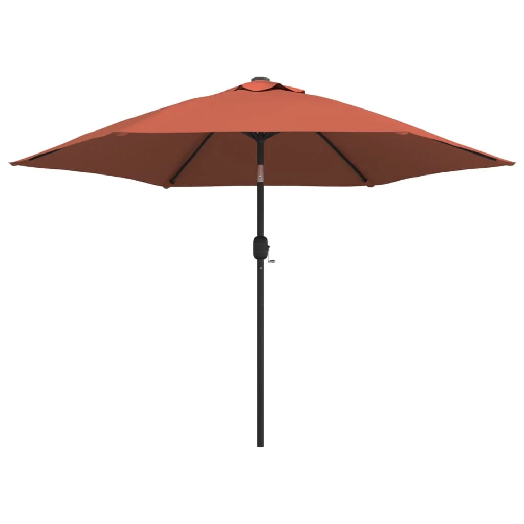 Ombrellone da esterno con LED e palo in acciaio arancione da 300 cm 02_0008178