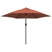 Ombrellone da esterno con LED e palo in acciaio arancione da 300 cm 02_0008178