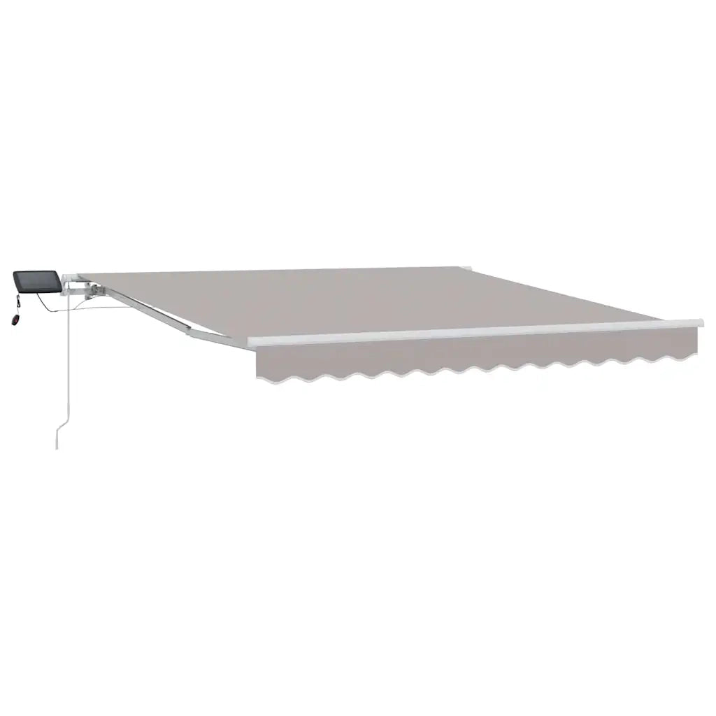 Tenda retrattile-Tenda parasole per balcone Grigio chiaro 350 x 250 cm Tessuto e acciaio