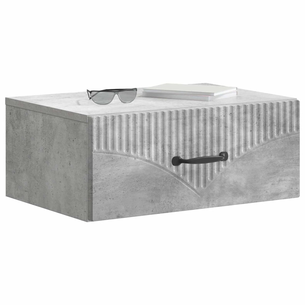 Mobiletto da notte a muro Grigio Cemento 49 x 34,5 x 20 cm 898961