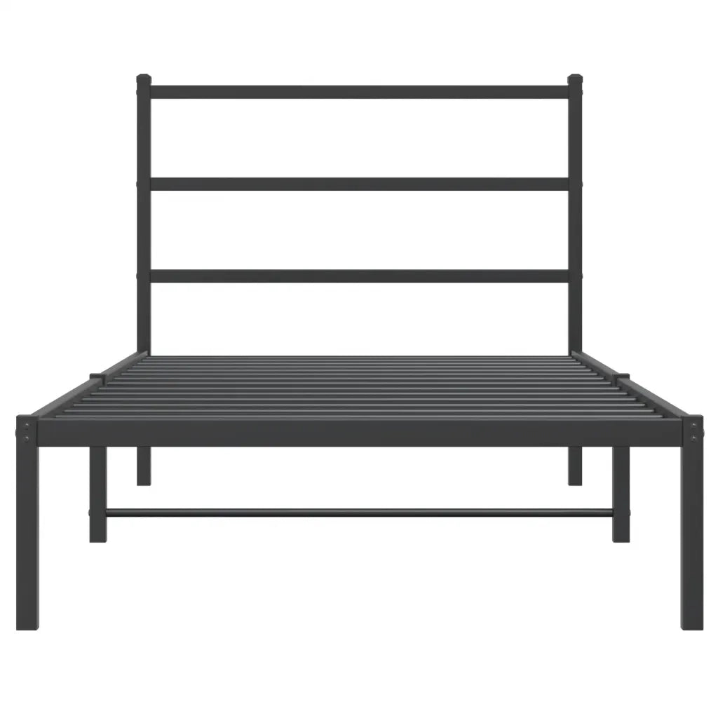 Giroletto con Testiera in Metallo Nero 107x203 cm