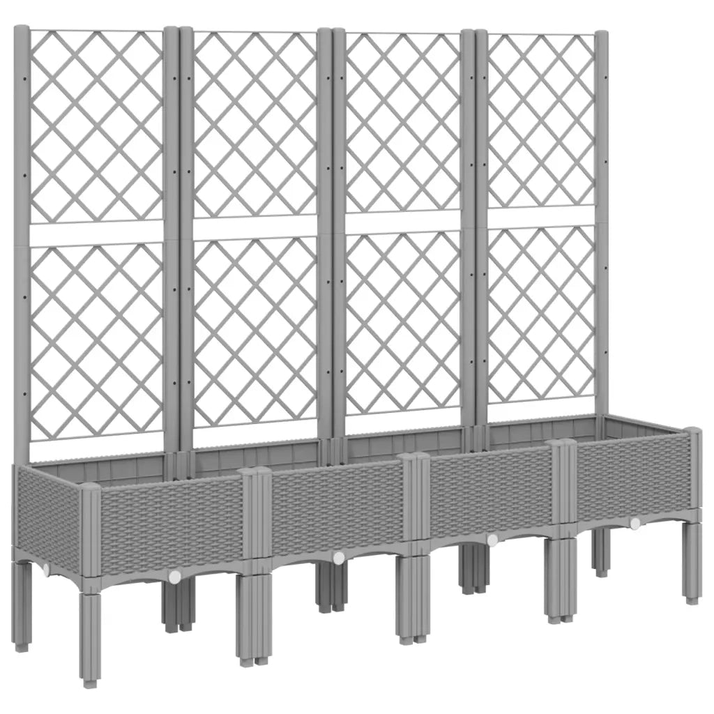 Fioriera Giardino con Traliccio Grigio Chiaro 160x40x142 cm PP 367932
