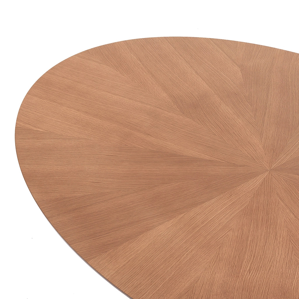 Tavolo ovale MALTA WOOD in MDF effetto rovere e metallo nero