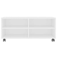 Mobile TV con Ruote Bianco 90x35x35 cm in Legno Multistrato cod mxl 9558