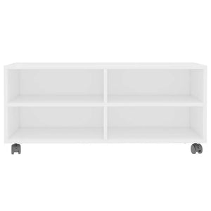 Mobile TV con Ruote Bianco 90x35x35 cm in Legno Multistrato cod mxl 9558