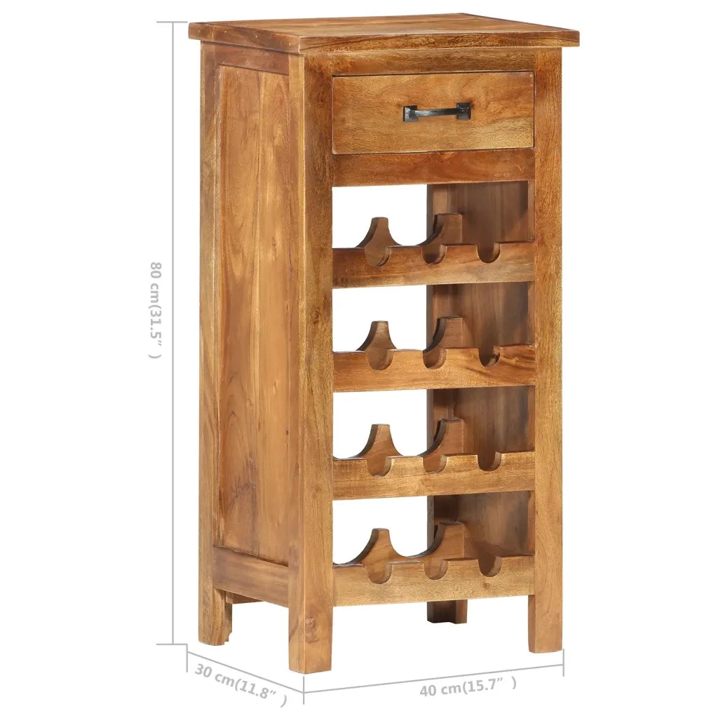 Mobiletto Portavini 40x30x80 cm in Legno Massello di Acacia 287482