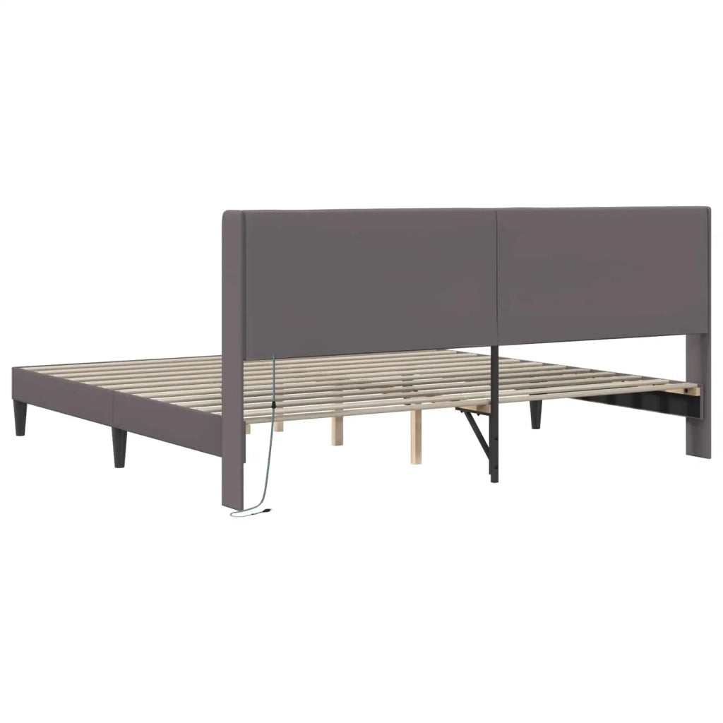 Struttura del letto con testiera Grigio 200 x200 cm Similpelle 42027990