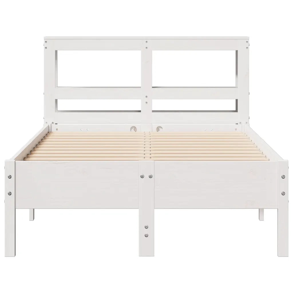 Letto senza Materasso Bianco 90x190 cm in Legno Massello Pino 3306169
