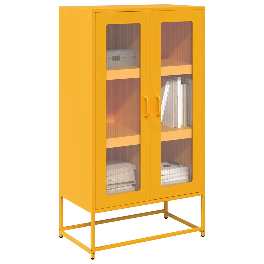 Credenza-Buffet-Armadio da cucina Giallo Senape 68x39x123 cm in Acciaio 343741