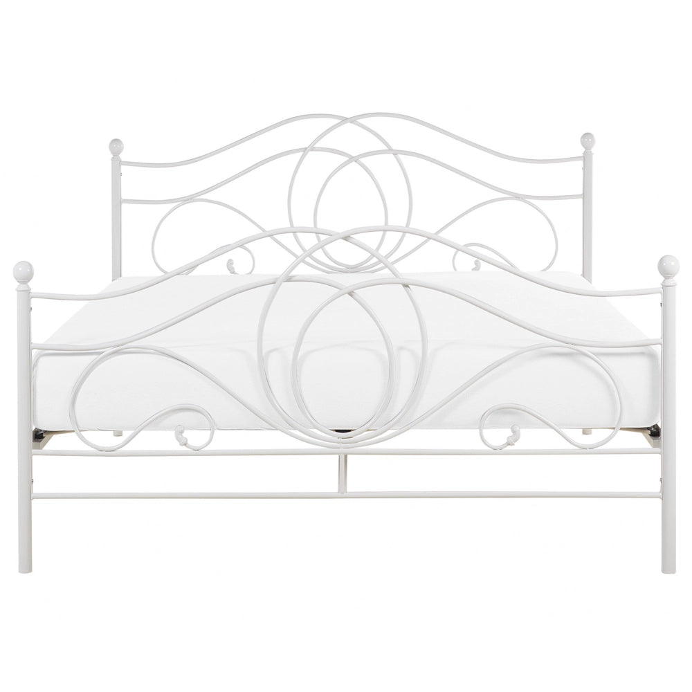 Letto in metallo Nero con rete a doghe 140 x 200 cm con testiera a doghe e pediera retrò vintage
