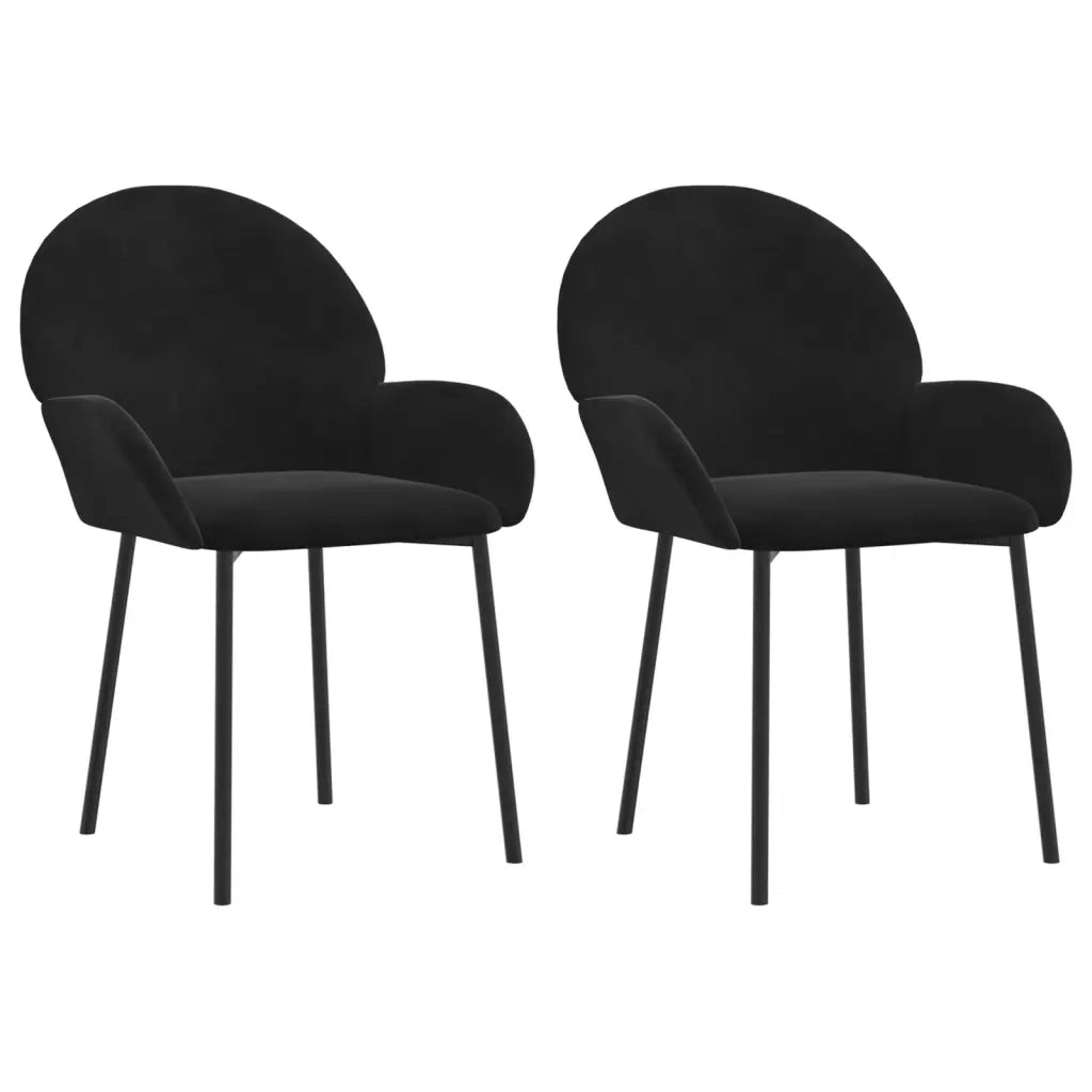 Sedie da Pranzo 2 pz Nere in Velluto cod mxl 67813