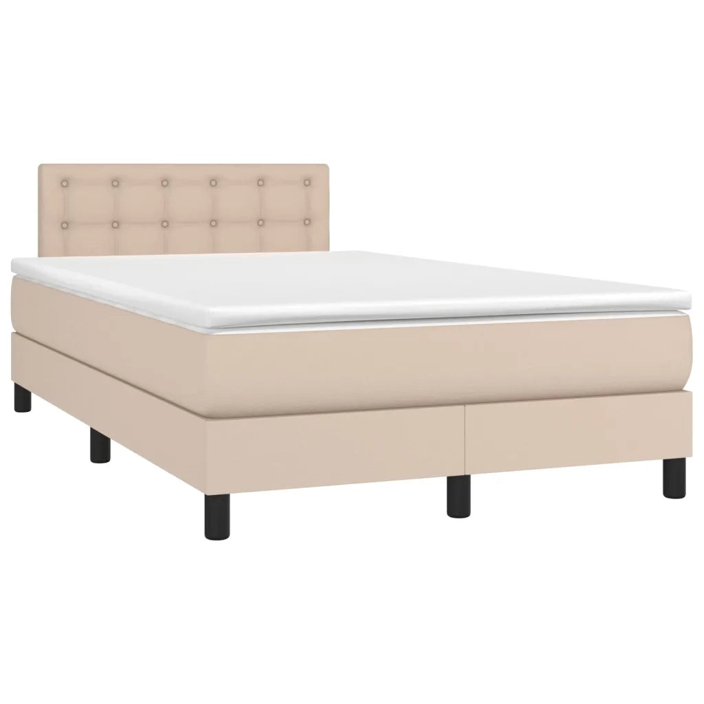 Giroletto Molle Materasso e LED Cappuccino 120x200cm Similpelle 3134218