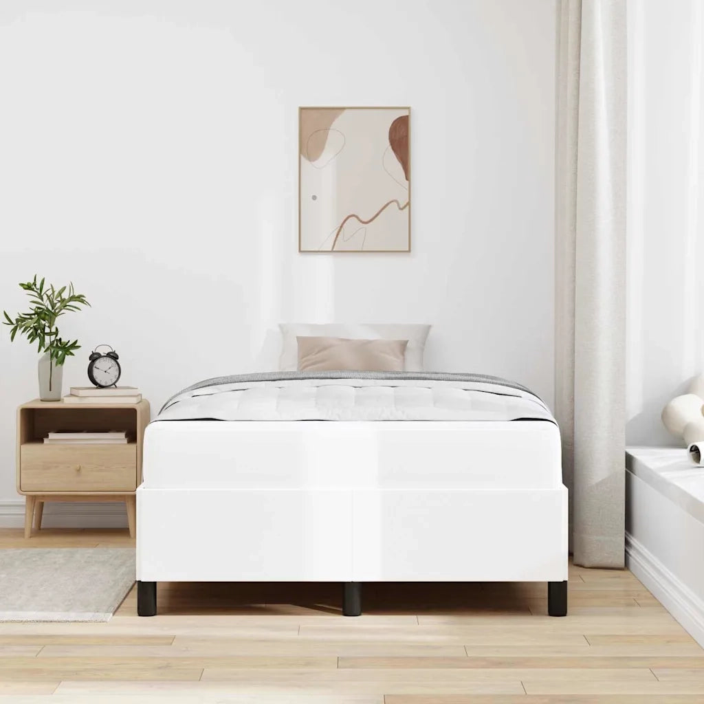 Struttura del letto con materasso Bianco 120 x 200 cm Tessuto