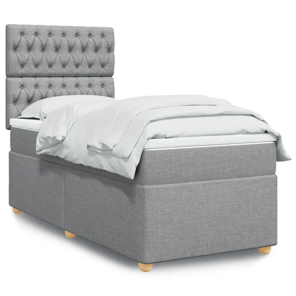 Giroletto a Molle con Materasso Grigio Chiaro 90x200 cm Tessuto 3293470