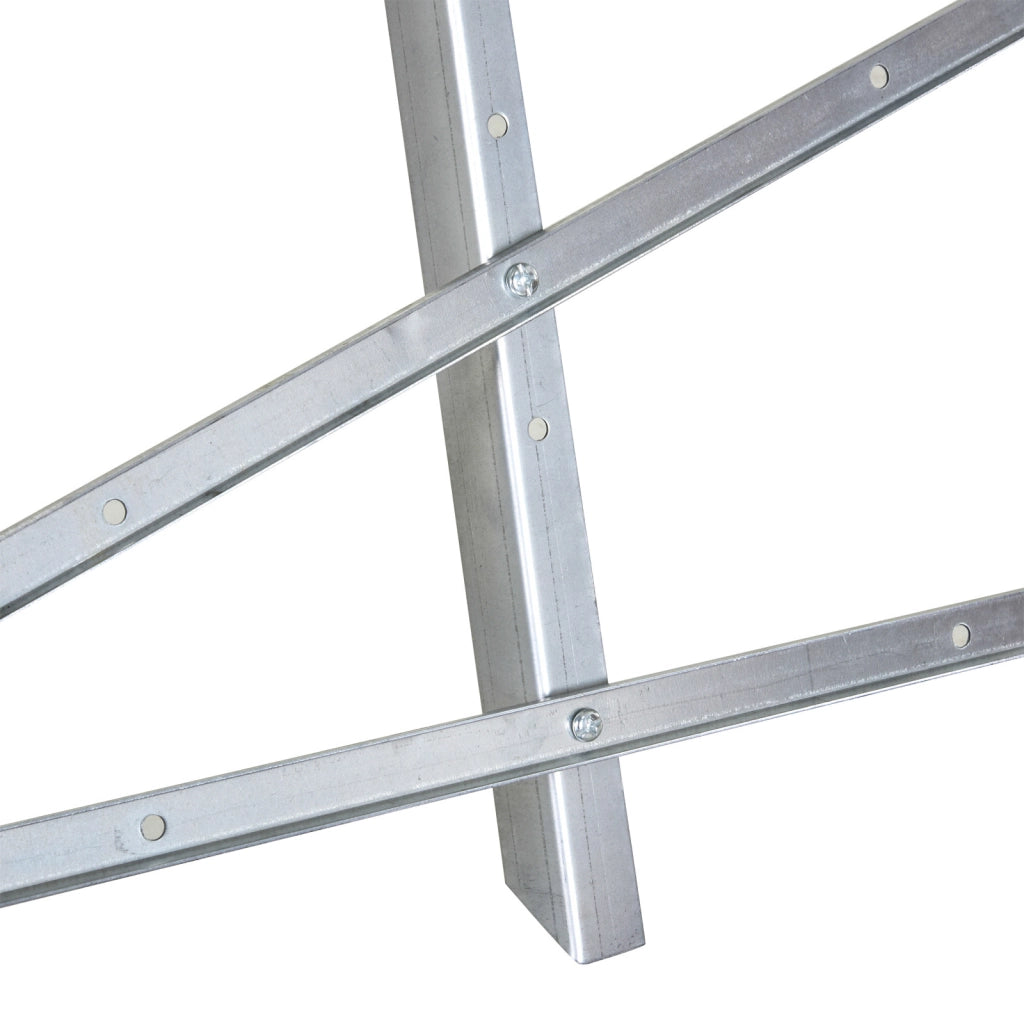 Cavalletto Taglialegna 83x83x79 cm Pieghevole e Triangolare in Metallo con Denti Seghettati Argento