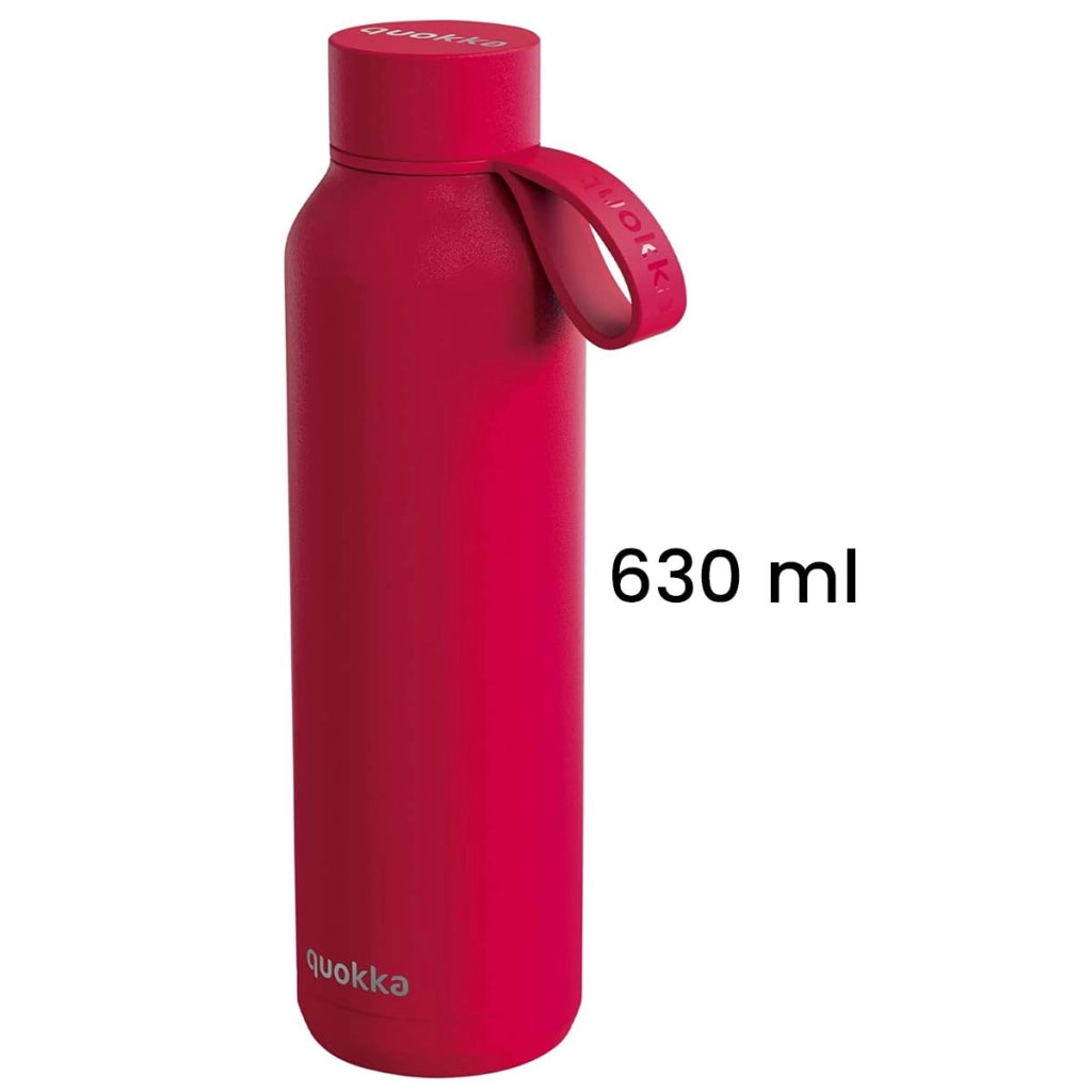 Bottiglia Termica 630ml Collezione Solid con Cinghia Rosso Quokka