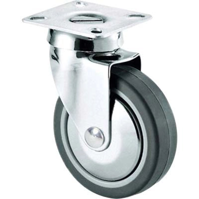 RUOTA A FORCELLA GIREVOLE 220C AVO - A/ZINCR/GOMMA GRIGIA D.MM 60X24 P.MM 60X60- 4 pezzi
