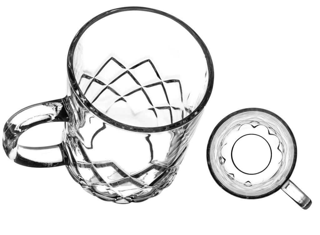 Set di 6 bicchieri da caffè/tè KADAX con manico, 230 ml.