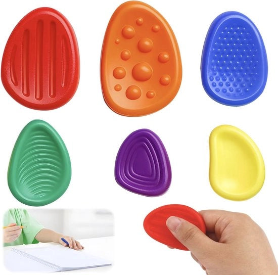 Set di pietre sensoriali da 6 per il sollievo dello stress fidget pietre riutilizzabili strumento di aiuto per la concentrazione per casa e ufficio