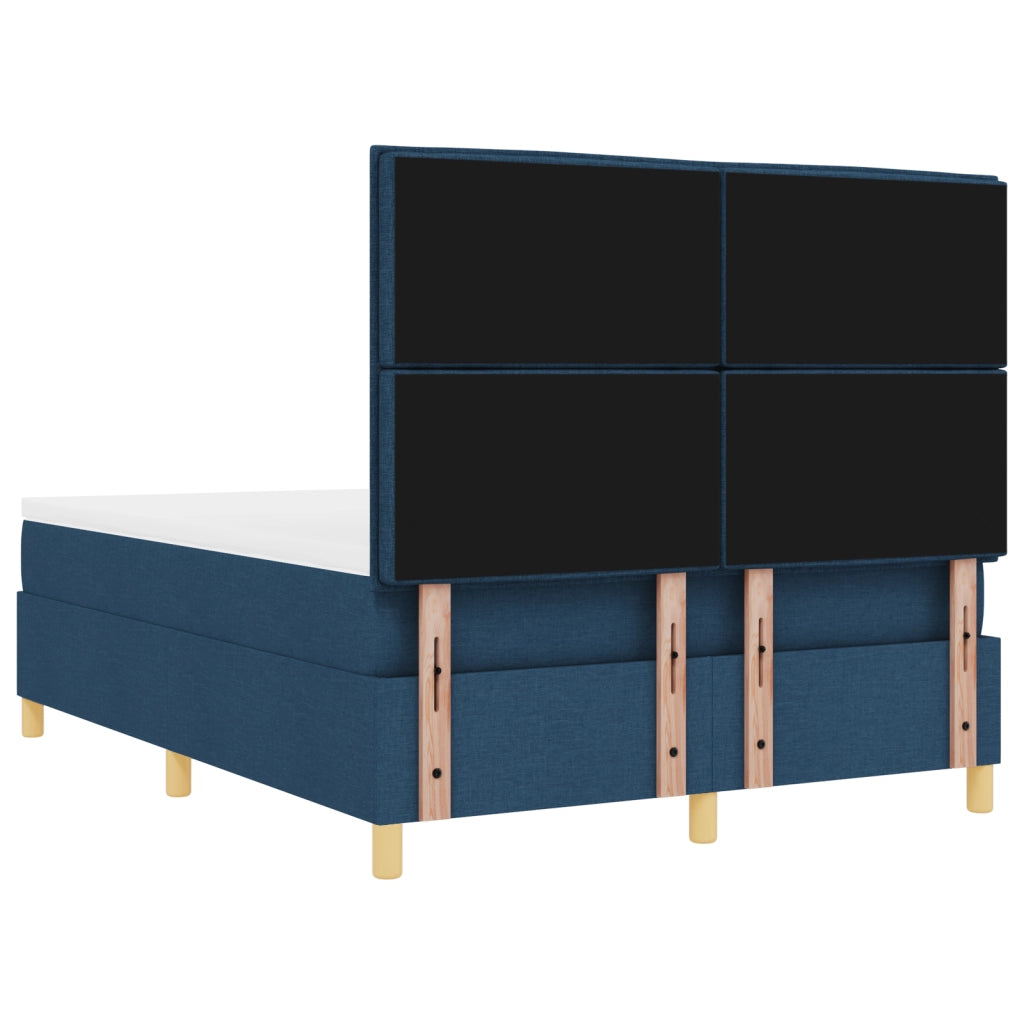 Letto a Box con Materasso e LED Blu 140x200 cm Tessuto