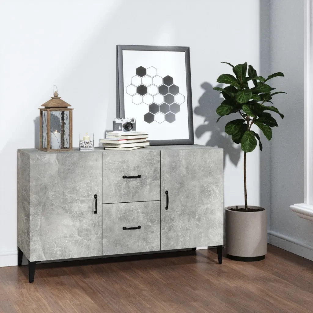 Credenza | Madia | Buffet da pranzo | Armadio da pranzo Grigio Cemento 100x36x60 cm in Legno Multistrato