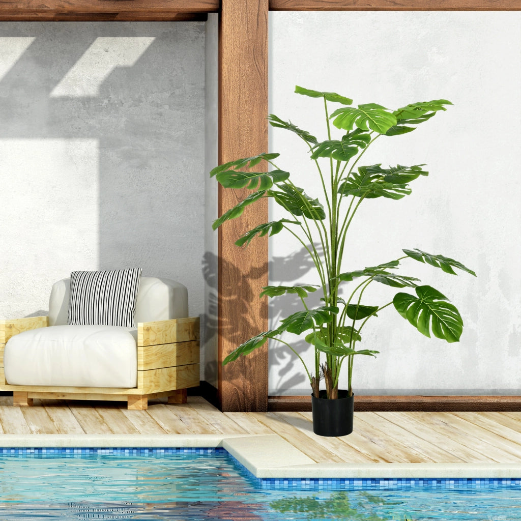 Piante artificiali, Monstera Deliciosa artificiale, pianta artificiale da 180 cm con 24 rami, pianta da interno, albero artificiale, decorazione per