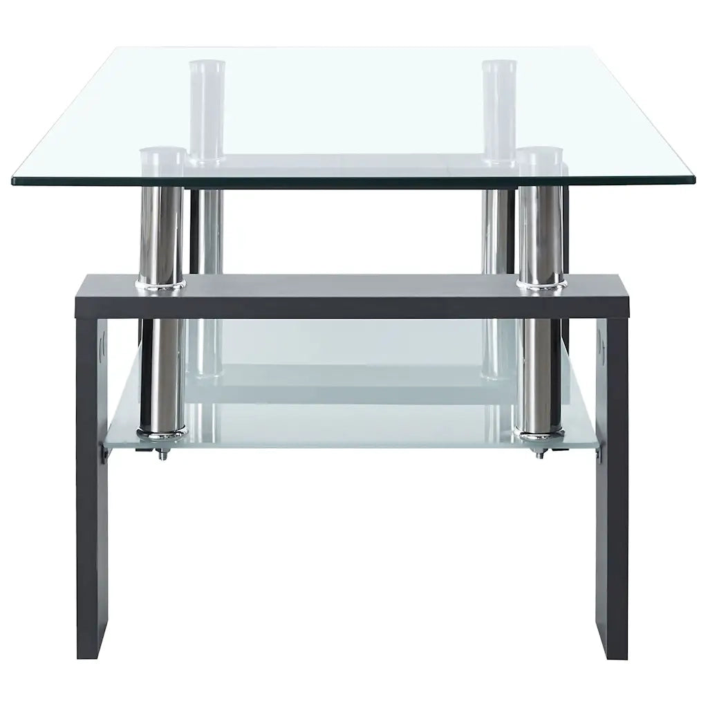 Tavolino da salotto | Tavolino da caff¨¨ | Tavolino da Soggiorno Grigio e Trasparente 95x55x40 cm Vetro Temperato
