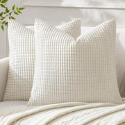 Set di 2 cuscini per divano in corduroy decorativi cuscini per divano cuscini per sedia cuscini decorativi per sedia cuscini per divano per salotto camera da letto 40x40 cm, 16x16 pollici bianco